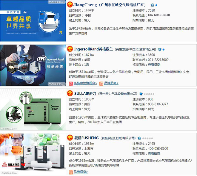 2022年空压机最好的品牌排行榜